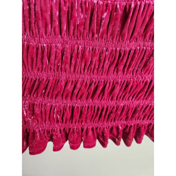 En Saison Women's Sz. L Fushia Ruched Velvet Mini Dress NWT - Picture 4 of 7